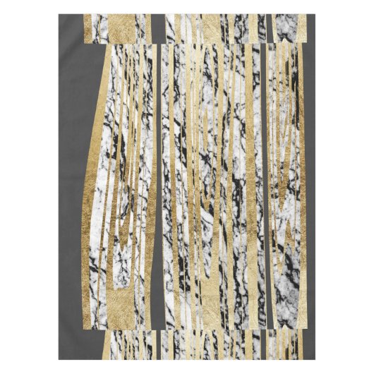 Moderner Schwarz-weißer Marmor mit Tischdecke (Vorderseite)