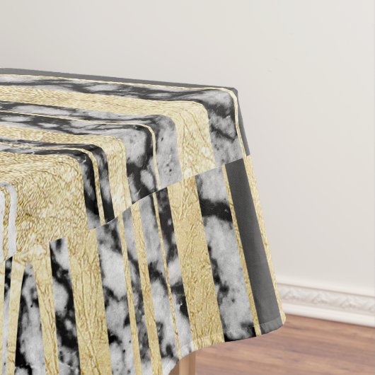 Moderner Schwarz-weißer Marmor mit Tischdecke (Beispiel)