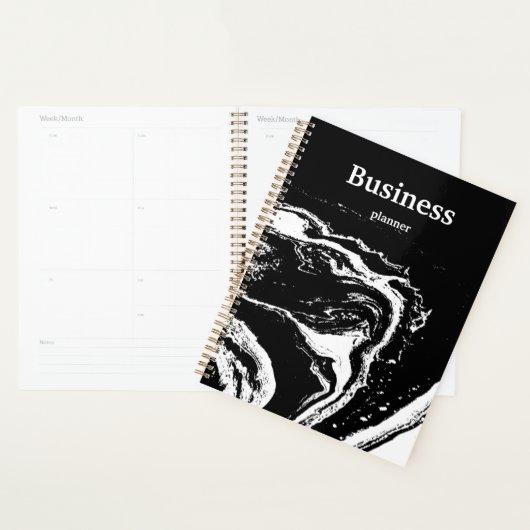 Moderner Schwarz-weißer Marmor Planer (Anzeige)