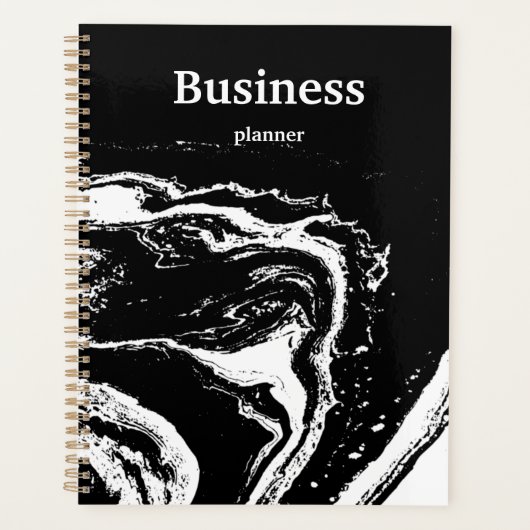 Moderner Schwarz-weißer Marmor Planer (Vorderseite)