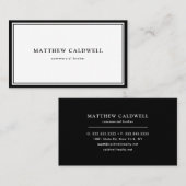 Moderner Schwarz-weißer Minimalistischer Real Anwe Visitenkarte (Vorne/Hinten)