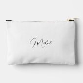 Moderner Schwarz-weißer Monogram Cosmetic Golf Zubehörtasche (Rückseite)