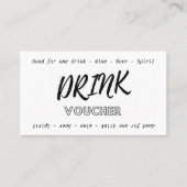 Moderner Schwarz-weißer Name Datum Hochzeitsgeträn Visitenkarte (Vorderseite)