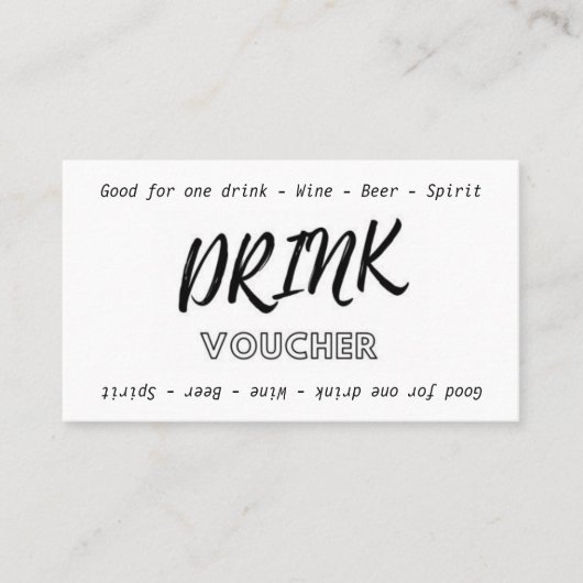 Moderner Schwarz-weißer Name Datum Hochzeitsgeträn Visitenkarte (Vorderseite)