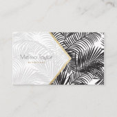 Moderner Schwarz-weißer Palmenbaum Visitenkarte (Vorderseite)