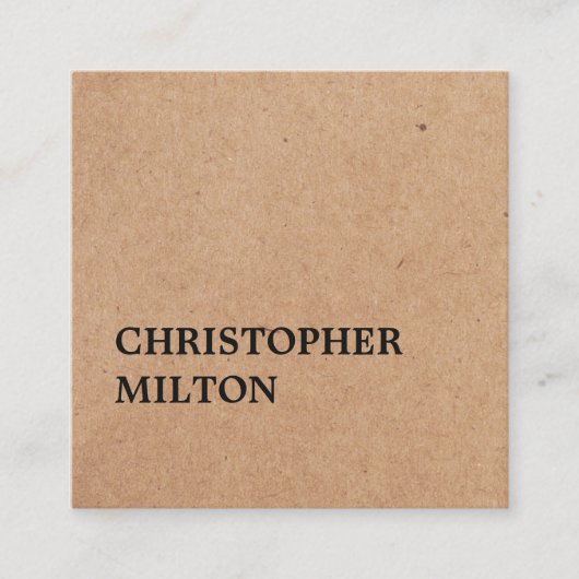 Moderner Schwarz-weißer Pappberater Quadratische Visitenkarte (Vorderseite)