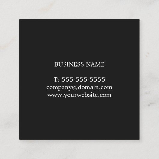 Moderner Schwarz-weißer Pappberater Quadratische Visitenkarte (Rückseite)