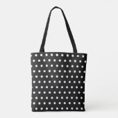 Moderner Schwarz-weißer Polka Dots Muttertag Tasche (Rückseite)