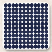 Moderner schwarz-weißer Polka-Punkt Getränkeuntersetzer (Vorderseite)