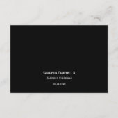 Moderner schwarz-weißer QR Code Hochzeitsdetails Begleitkarte (Rückseite)