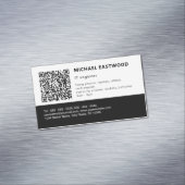 Moderner Schwarz-weißer QR-Code IT Beruflich Magnetische Visitenkarte (Beispiel)