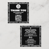 Moderner Schwarz-weißer QR-Code Quadratische Visitenkarte (Vorne/Hinten)