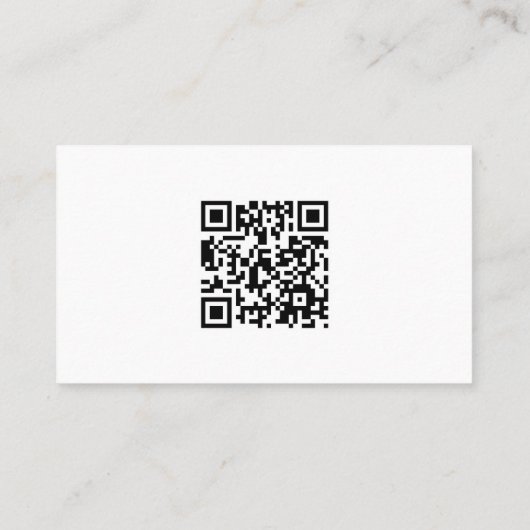 Moderner Schwarz-weißer QR-Code Visitenkarte (Rückseite)