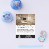 Moderner Schwarz-weißer Real Anwesen Agent kundens Flyer (Einzeln)