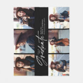 Moderner Schwarz-weißer Script-Abschluss mit mehre Fleecedecke (Vorderseite)