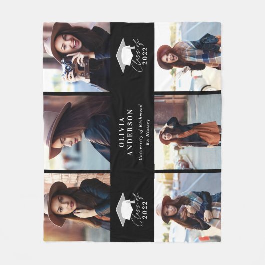 Moderner Schwarz-weißer Script-Abschluss mit mehre Fleecedecke (Vorderseite)