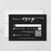 Moderner Schwarz-weißer Script-Minimal-Hochzeitssk RSVP Karte (Vorderseite)