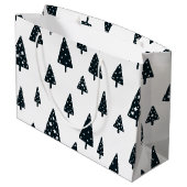 Moderner schwarz-weißer skandinavischer Weihnachts Große Geschenktüte (Rückseite Schrägansicht)