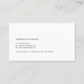 Moderner Schwarz-weißer Steinbau Visitenkarte (Rückseite)