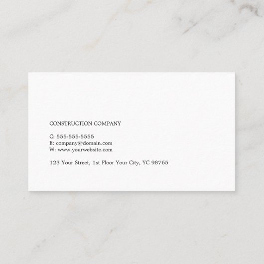 Moderner Schwarz-weißer Steinbau Visitenkarte (Rückseite)