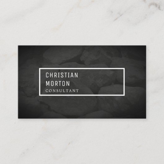 Moderner Schwarz-weißer Steinbau Visitenkarte (Vorderseite)