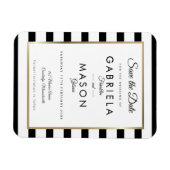 Moderner Schwarz-weißer Streifen Save the Date Magnet (Horizontal)
