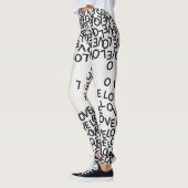 Moderner Schwarz-weißer Text Leggings (Links)