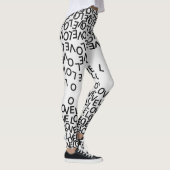 Moderner Schwarz-weißer Text Leggings (Rechts)