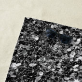 Moderner Schwarz-weißer und grauer Glitzer Strandtuch (Beispiel)