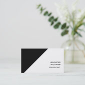 Moderner, Schwarz-weißer und stilvoller Trendstil Visitenkarte (Stehend Vorderseite)