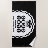 Moderner, Schwarz-weißer Wavy Arch Abschluss Strandtuch (Vorderseite)