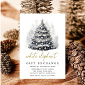 Moderner Schwarz-weißer Weihnachtsbaum Weißer Elef Einladung