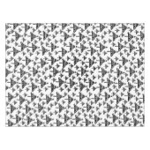Moderner Schwarz-weißer Weihnachtsbaumpatternurlau Tischdecke (Vorderseite (Horizontal))