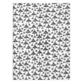 Moderner Schwarz-weißer Weihnachtsbaumpatternurlau Tischdecke (Vorderseite)