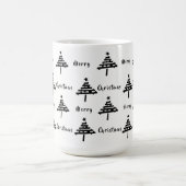 Moderner Schwarz-weißer Weihnachtsbaumurlaub Kaffeetasse (Mittel)