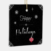 Moderner, Schwarz-weißer Weihnachtsfeiertag Keramikornament (Rechts)