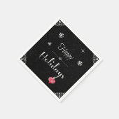 Moderner, Schwarz-weißer Weihnachtsfeiertag Serviette (Ecke)