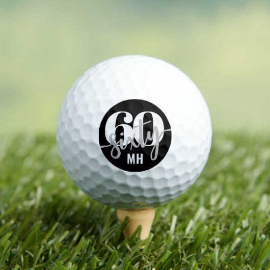 Moderner Schwarzer 60. Geburtstag Golfball (Insitu T-Shirt)
