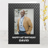 Moderner Schwarzer 60. Geburtstag Karte (Gelbe Blume)