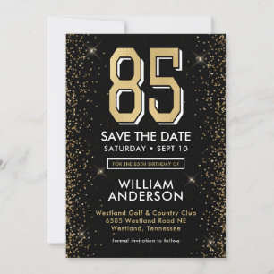 Moderner Schwarzer 85. Geburtstag Save The Date