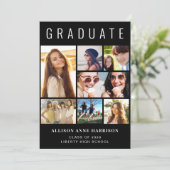 Moderner Schwarzer Abschluss Ankündigung (Stehend Vorderseite)