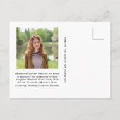 Moderner Schwarzer Abschluss Ankündigungspostkarte (Rückseite)