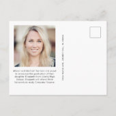 Moderner Schwarzer Abschluss Ankündigungspostkarte (Rückseite)