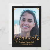 Moderner Schwarzer Abschluss Einladung (Vorderseite)