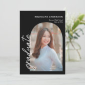 Moderner Schwarzer Abschluss für Arch-Fotocollage Einladung (Stehend Vorderseite)