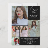 Moderner Schwarzer Abschluss für Arch-Fotocollage Einladung (Rückseite)