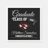 Moderner Schwarzer ABSCHLUSS | LOGO hinzufügen Serviette (Vorderseite)