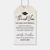 Moderner Schwarzer Abschluss Vielen Dank Gold Conf Geschenkanhänger (Vorderseite)