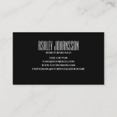 Moderner Schwarzer Abstrakter Pinsel Schlaganfall Visitenkarte (Rückseite)