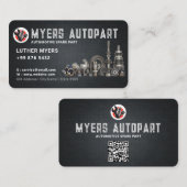 Moderner schwarzer Autopart Visitenkarte (Vorne/Hinten)